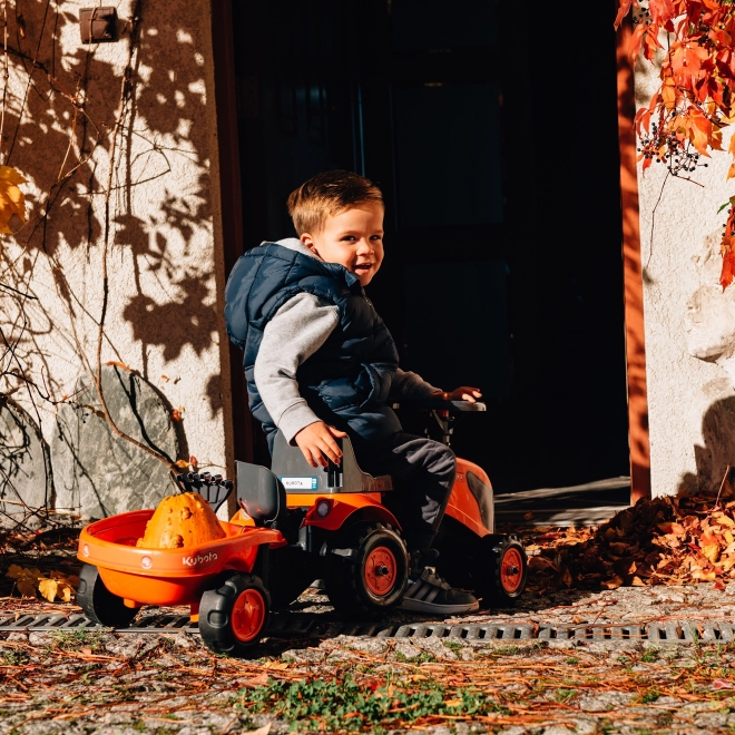 Baby-Kubota-Trettraktor mit Anhänger