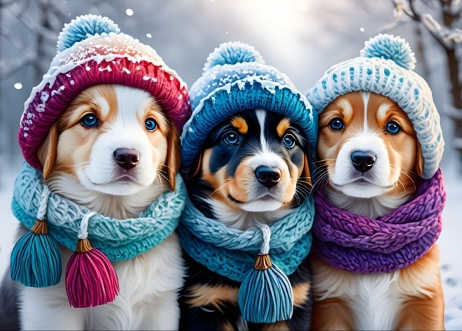 Bluebird Puzzle Hunde im Winter 300 Teile