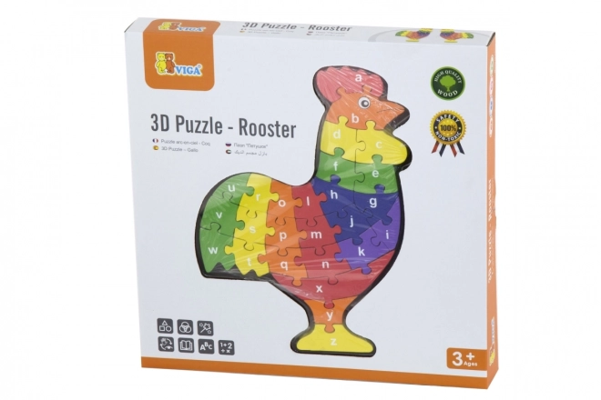 3D Puzzle - Hahn mit Buchstaben