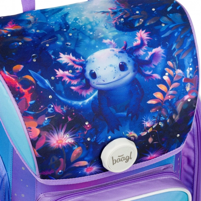Schulranzen Ergo mit Axolotl-Motiv