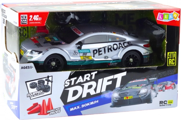 Renn-RC-Auto für Drift im Maßstab 1:16 silberfarben