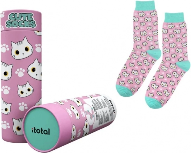 Rosa Baumwollsocken mit Kätzchen