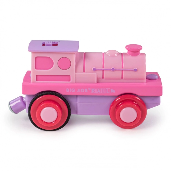 Bigjigs Rail Elektrische Lokomotive Rosa Kraftpaket