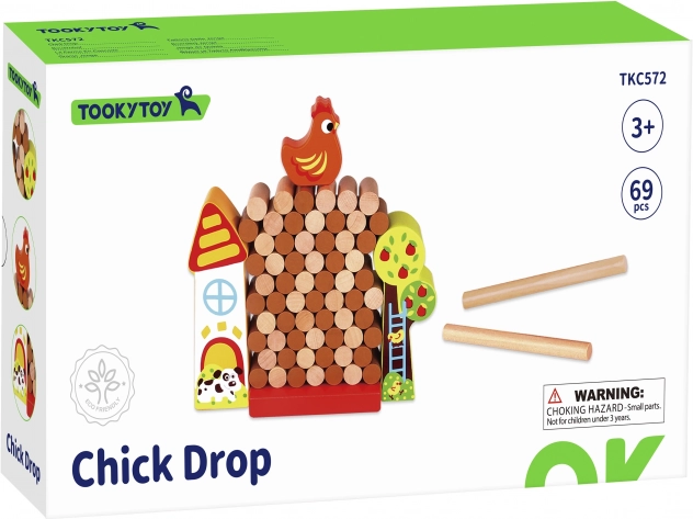 Tooky Toy Holzspiel Fallende Henne Bauernhof