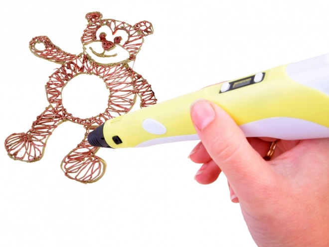 Magischer 3D-Stift mit Filamenten – Gelb