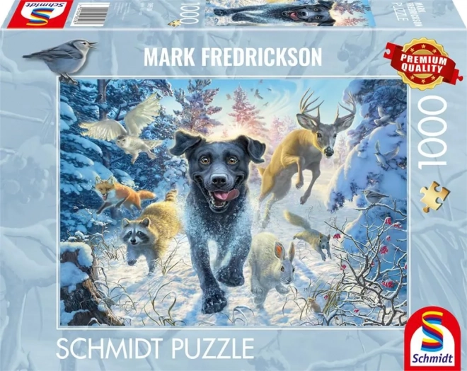 Puzzle Labrador im Schnee 1000 Teile