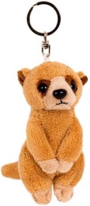 Plüsch-Schlüsselanhänger Erdmännchen 5 × 10 cm, braun