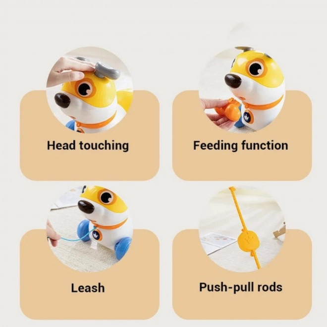 Interaktiver Hund WOOPIE 2-in-1 Schaltfläche bellend 360° für Kinder 6m+