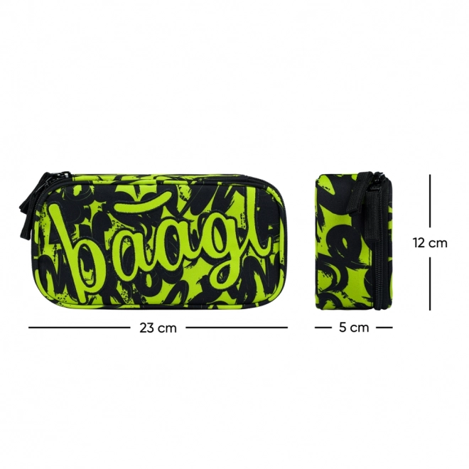 BAAGL 3 SET Core Lime: Rucksack, Federmäppchen, Beutel