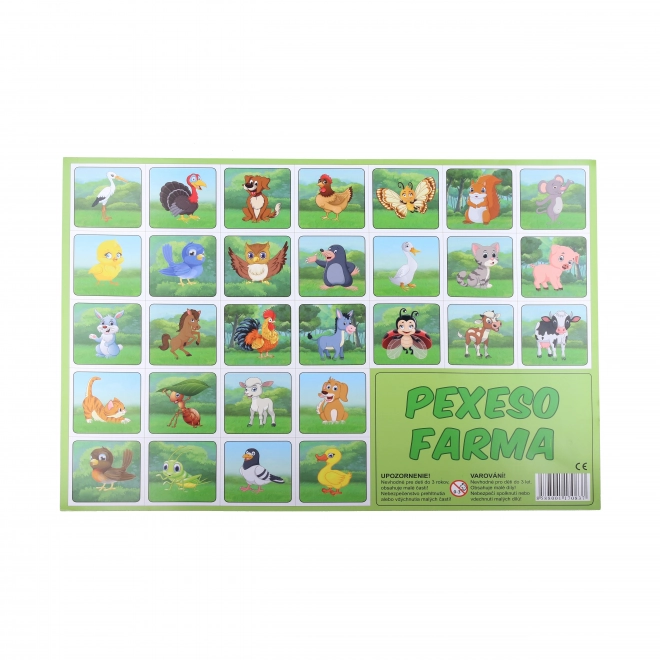 Pexeso Spiel Farm Tiere