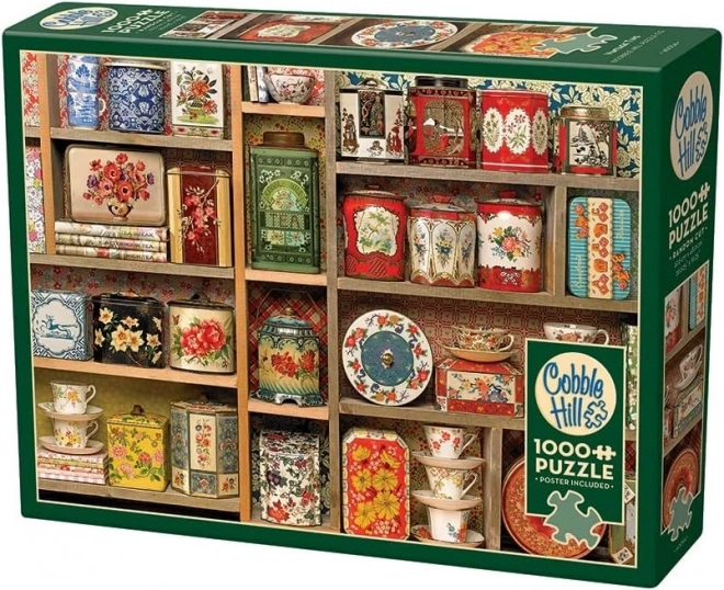 Puzzleset Vintage Teedosen mit 1000 Teilen
