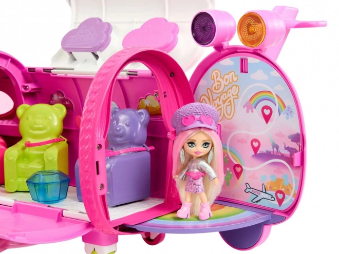 Rosa Regenbogenflugzeug Barbie Extra Fly Minis Puppe Pilotin