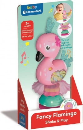 Interaktives Flamingo-Rasselspielzeug mit Saugnapf BABY CLEMENTONI