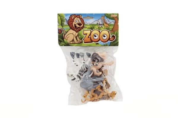 Fröhliche Safari-Zoo-Tiere aus Plastik, 9-10cm, 6er-Pack