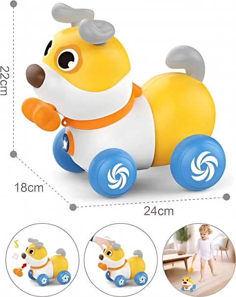 Interaktiver Hund WOOPIE 2-in-1 Schaltfläche bellend 360° für Kinder 6m+
