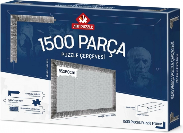 Silberner Puzzle-Rahmen 85x60 cm