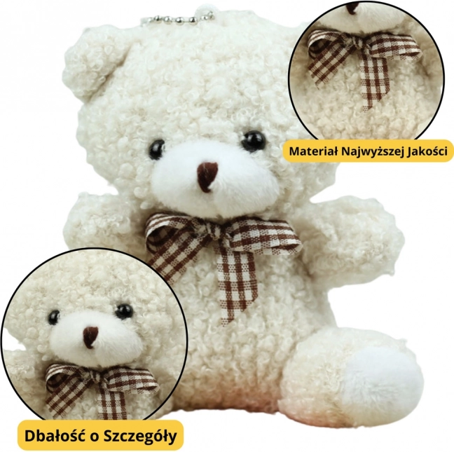 Weißer Plüschbär Anhänger 8 cm