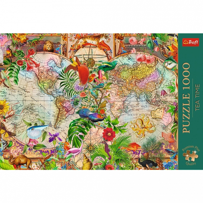 1000 Teile Puzzle Antike Weltkarte Teezeit