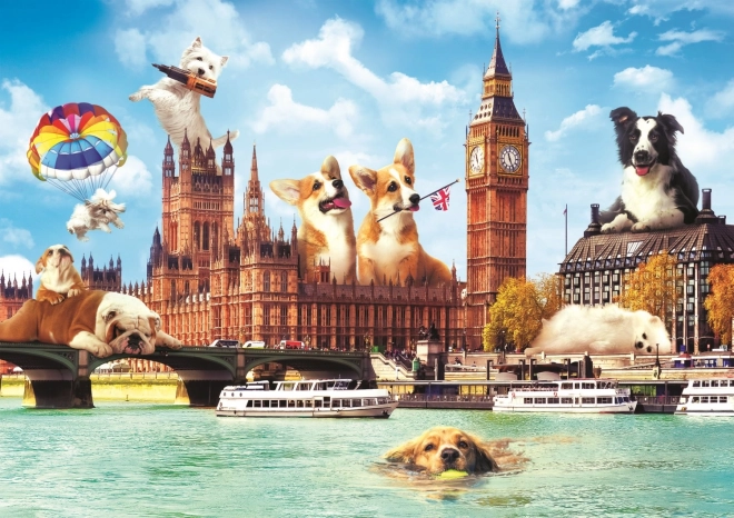 Lustige Städte Puzzle: Hunde in London