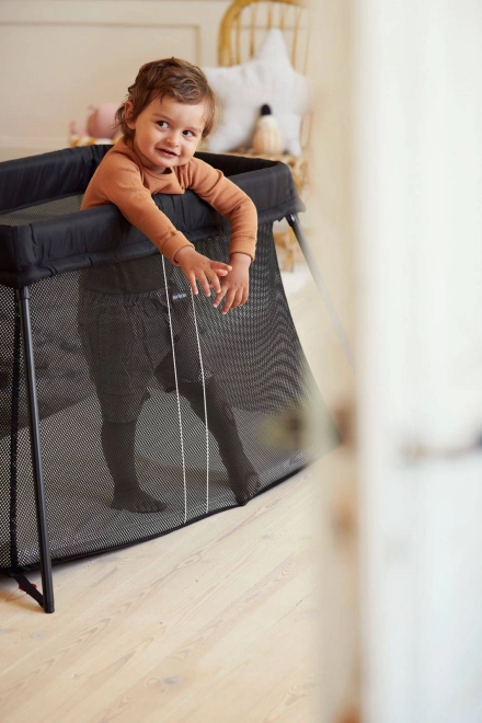 BABYBJÖRN - Reisebett LIGHT - Silber + Spannbettlaken – Schwarz