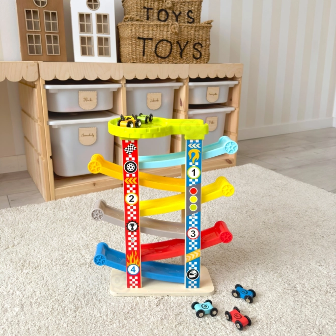 Tooky Toy Bunte Rutsche für Autos