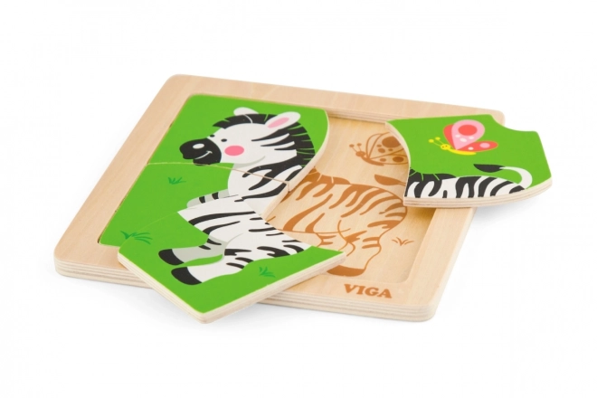 Holzpuzzle Zebra 4-teilig