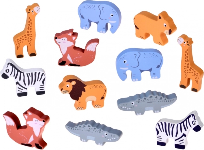 Umfangreiches Set aus Holzfiguren