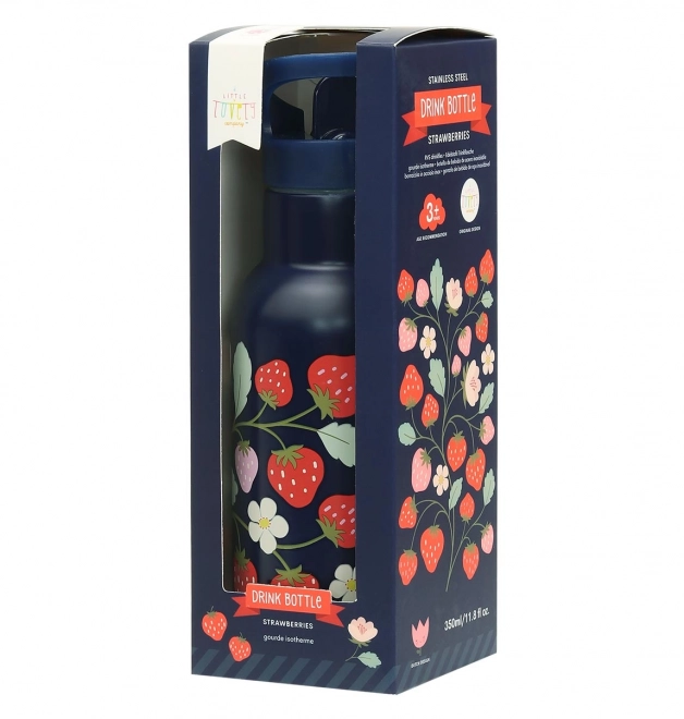 A Little Lovely Company Trinkflasche aus Edelstahl 500 ml – Erdbeeren