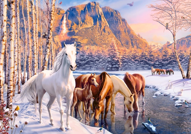 Winterlandschaft Pferde Puzzle