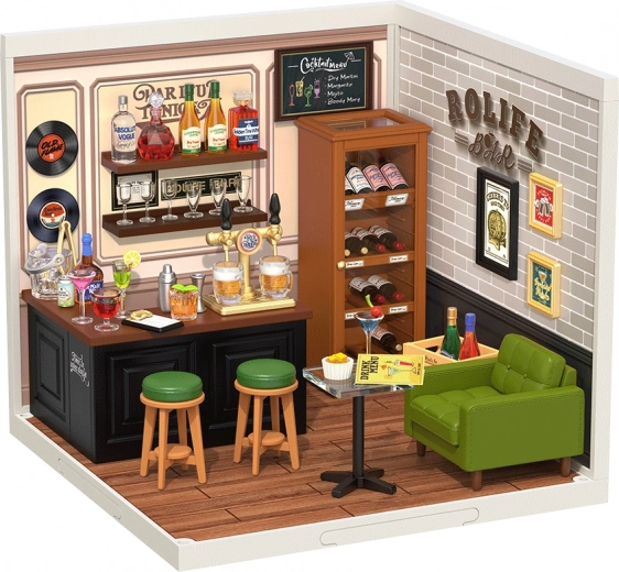 Rolife Miniaturhaus Kneipe Cheers – DIY-Set mit LED-Beleuchtung