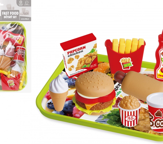Spielset Fast Food mit Tablett für Kinder