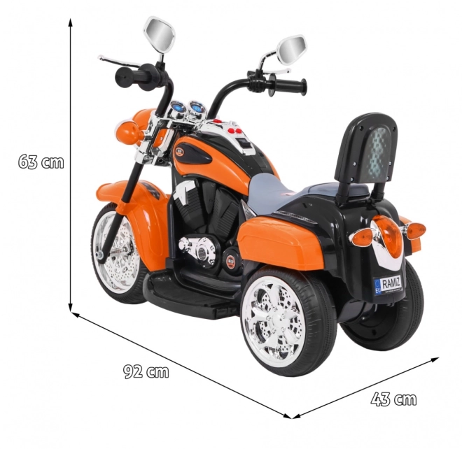 Kinder Elektromotorrad Chopper NightBike Weiß – orange