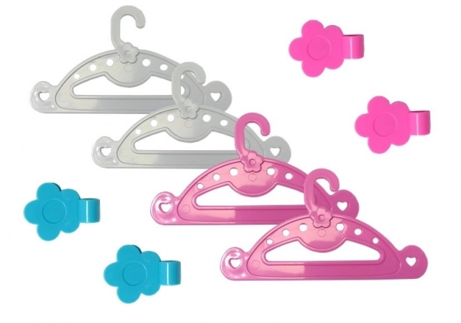 Rosa Bügelset mit Bügelbrett und Kleiderbügel