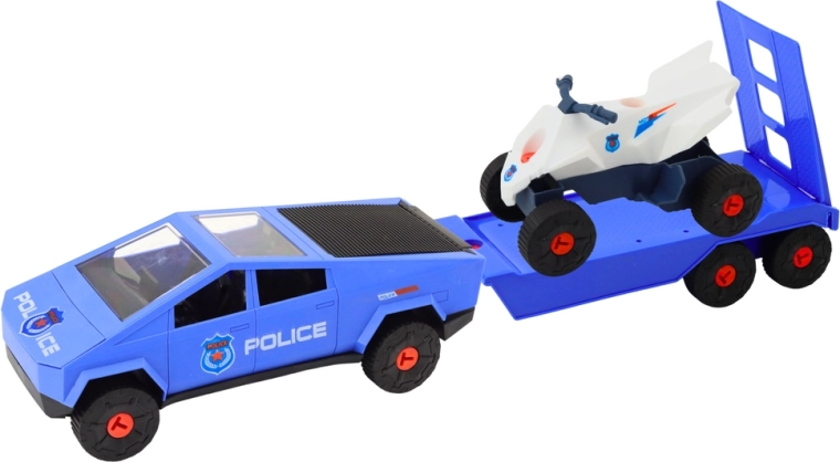 Polizeiauto mit Anhänger für realistisches Spiel