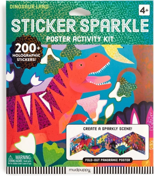 Set mit glitzernden Aufklebern Welt der Dinosaurier