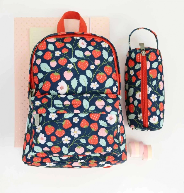 A Little Lovely Company Kleiner Kinderrucksack – Erdbeeren