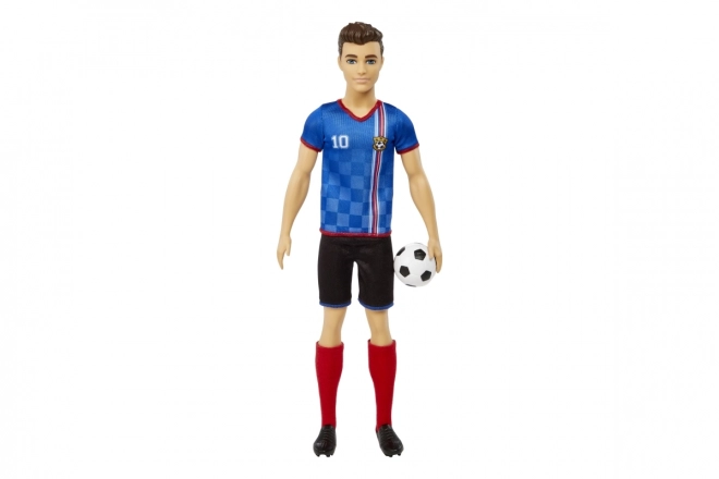 Barbie Fußballpuppe Ken in blauem Trikot