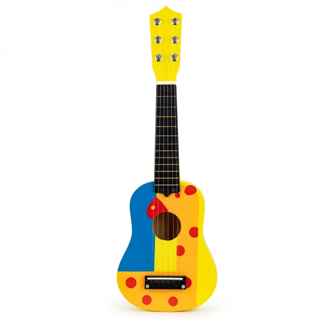 Kinder-Holzgitarre mit Metall-Saiten und Plektrum - Gelb von ECOTOYS