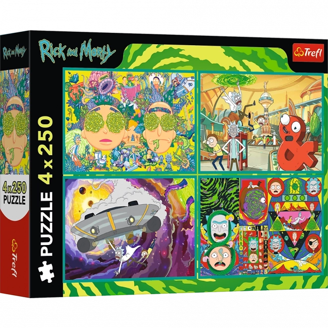 Puzzle 4x250 Verrückte Welt von Rick und Morty von Trefl