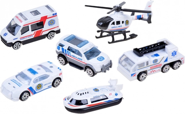 Realistisches Set von Einsatzfahrzeugen