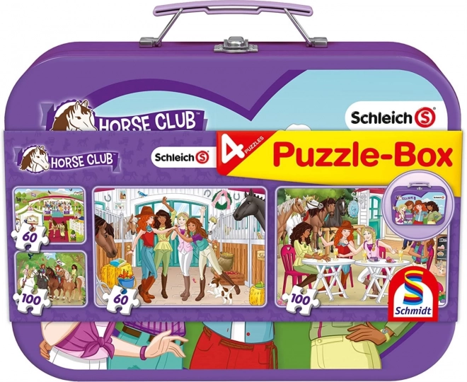 Schmidt Puzzle Schleich: Horse Club im Metalldose