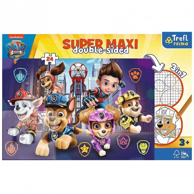 Doppelseitiges Puzzle PAW Patrol: Neue Herausforderung SUPER MAXI 24 Teile