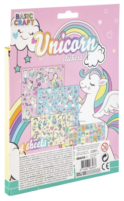 Aufkleber Einhorn 4 Bögen