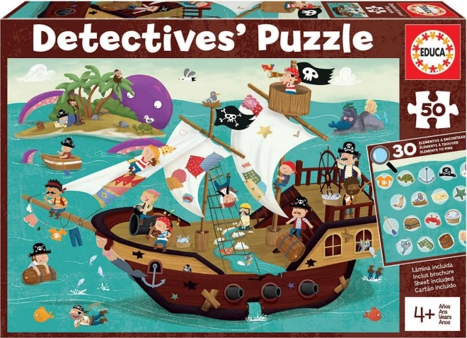 Detektivspielzeug inspiriertes Puzzle Piratenschiff 50 Teile