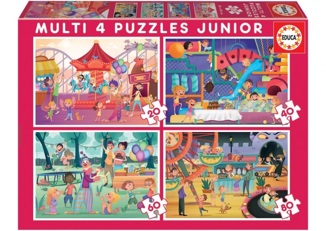 Educa Puzzle Vergnügungspark und Kinderparty 4v1