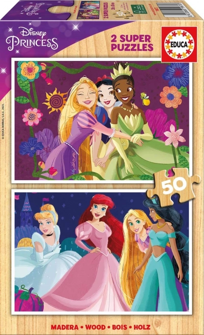 Disney Prinzessinnen Holzpuzzle 2x50 Teile