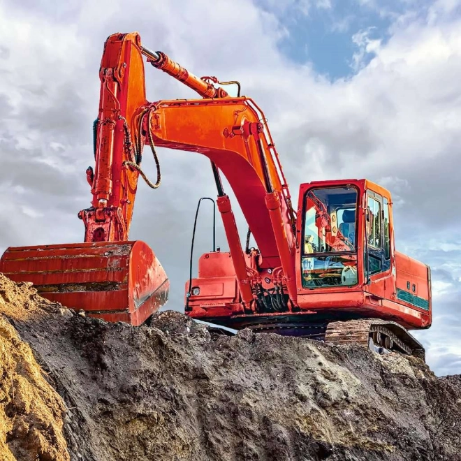 Drei fesselnde Motive mit Baumaschinen