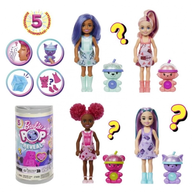 Barbie Pop Reveal Chelsea Bubble Tea Puppe mit Überraschungen