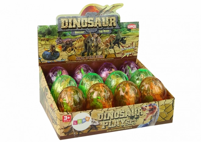 Großes Dino-Ei mit zwei Dinosaurier-Figuren