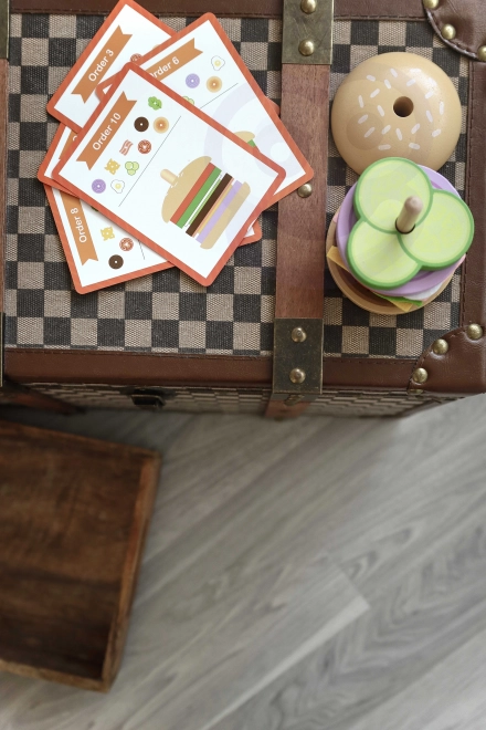 Holz Burger Restaurant Puzzle für Kinder 15 Teile FSC Zertifikat